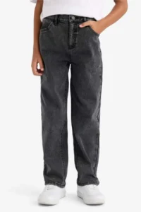 DeFacto Straight Fit Straight Leg Jean Trousers Boy - Image 4