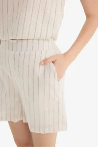 DeFacto Afra x High Waist Pocket Straight Leg Striped Shorts - Image 7