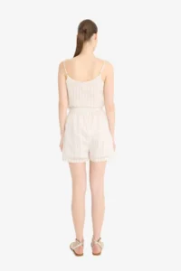 DeFacto Afra x High Waist Pocket Straight Leg Striped Shorts - Image 8