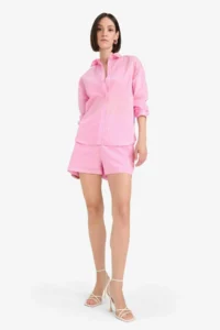 DeFacto Afra x High Waist Pocket Straight Leg Striped Shorts - Image 3