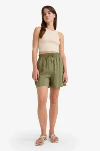 DeFacto High Elastic Waist Plain Hem Shorts - Image 4