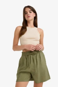 DeFacto High Elastic Waist Plain Hem Shorts - Image 6