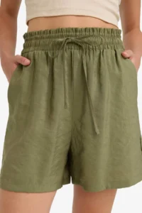 DeFacto High Elastic Waist Plain Hem Shorts - Image 8