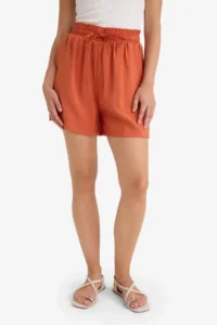 DeFacto High Elastic Waist Plain Hem Shorts - Image 6