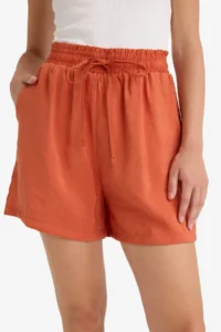 DeFacto High Elastic Waist Plain Hem Shorts - Image 7