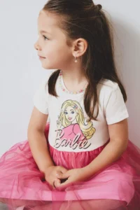 DeFacto Barbie Short Sleeve Summer Tulle Dress for Baby Girl - Image 3