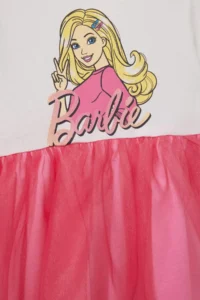 DeFacto Barbie Short Sleeve Summer Tulle Dress for Baby Girl - Image 5