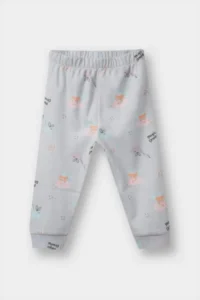 DeFacto 100% Cotton Patterned Elastic Waist Pajama Set for Baby Girl 25AU - Image 2
