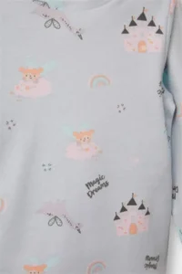 DeFacto 100% Cotton Patterned Elastic Waist Pajama Set for Baby Girl 25AU - Image 3