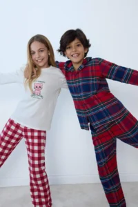 DeFacto 100% Cotton Patterned Flannel Elastic Waist Pajama Set for Boy