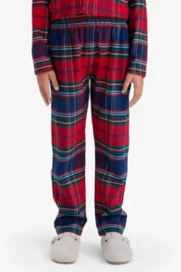 DeFacto 100% Cotton Patterned Flannel Elastic Waist Pajama Set for Boy - Image 4