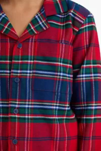 DeFacto 100% Cotton Patterned Flannel Elastic Waist Pajama Set for Boy - Image 5