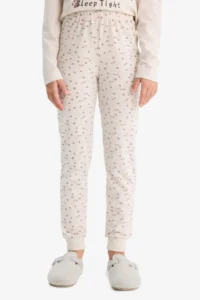 DeFacto Pajama Set Dog Printed Long Sleeve Top Patterned Long Bottom Girl Child - Image 6