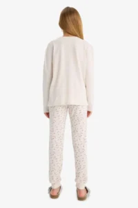 DeFacto Pajama Set Dog Printed Long Sleeve Top Patterned Long Bottom Girl Child - Image 7