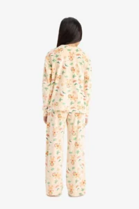 DeFacto Christmas Themed Pajama Set Velvet Long Sleeve Top Long Bottom Girl Child - Image 6
