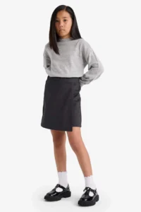DeFacto School Girl Elastic Waist Gabardine Shorts Skirt