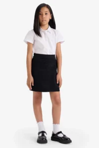 DeFacto School Girl Elastic Waist Gabardine Shorts Skirt - Image 6
