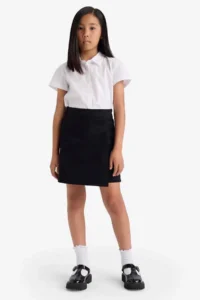 DeFacto School Girl Elastic Waist Gabardine Shorts Skirt - Image 7