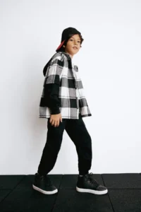 DeFacto Oversize Wide Fit Hooded Plaid Patterned Flannel Long Sleeve Shirt Boy - Image 2