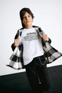 DeFacto Oversize Wide Fit Hooded Plaid Patterned Flannel Long Sleeve Shirt Boy - Image 3