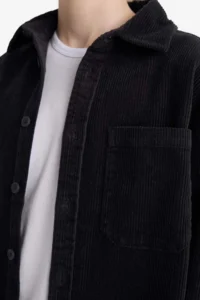 DeFacto Oversize Polo Neck Velvet Long Sleeve Shirt Boy - Image 5