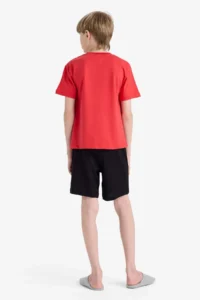 DeFacto 100% Cotton Printed Elastic Waist Pajama Set Boy - Image 6