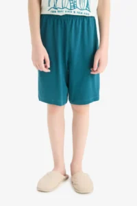 DeFacto 100% Cotton Printed Elastic Waist Pajama Set Boy - Image 7