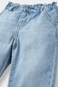 DeFacto School Wide Leg Light Blue Baby Girl Jean Trousers F1829A5/BE394 - Image 2