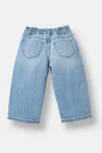 DeFacto School Wide Leg Light Blue Baby Girl Jean Trousers F1829A5/BE394 - Image 3