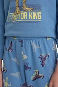 DeFacto 100% Cotton Dinosaur Printed Elastic Waist Pajama Set for Boys - Image 6