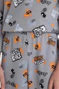 DeFacto 100% Cotton Patterned Elastic Waist Pajama Set Boy - Image 6