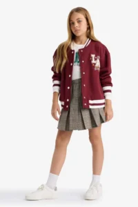 DeFacto New Season Girls' Elastic Waist Plaid Pleated School Skirt - Image 2