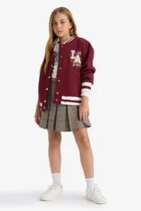 DeFacto New Season Girls' Elastic Waist Plaid Pleated School Skirt - Image 3