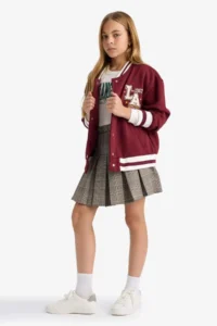 DeFacto New Season Girls' Elastic Waist Plaid Pleated School Skirt - Image 4