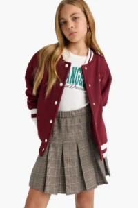DeFacto New Season Girls' Elastic Waist Plaid Pleated School Skirt - Image 5