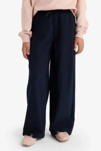 DeFacto Wide Leg Wide Leg Navy Blue Girls' Trousers F2257A8/NV235 - Image 2