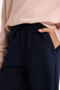 DeFacto Wide Leg Wide Leg Navy Blue Girls' Trousers F2257A8/NV235 - Image 3