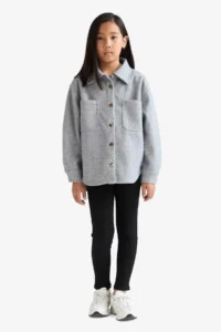 DeFacto Long Sleeve Snap Fastener Shirt Jacket Girls - Image 2
