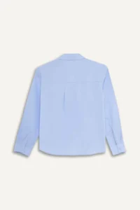 DeFacto Oversize Wide Fit Oxford Blue Girls' Shirt F2274A8/BE213 - Image 3