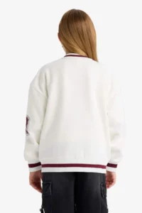 DeFacto Printed College Collar Bomber Jacket Girls - Image 6