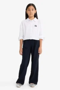 DeFacto Straight Wide Wide Leg Trousers Girls - Image 2