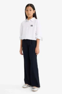 DeFacto Straight Wide Wide Leg Trousers Girls - Image 3