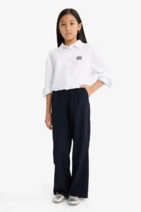 DeFacto Straight Wide Wide Leg Trousers Girls - Image 4