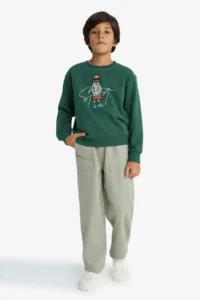 DeFacto Loose Fit Standard Leg Gabardine Trousers Boy - Image 4