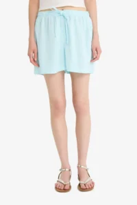 DeFacto A Cut Normal Waist Straight Leg Linen Blend Shorts - Image 5