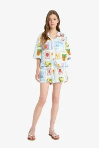 DeFacto A Cut Normal Waist Short Leg Flared Cotton Shorts - Image 3