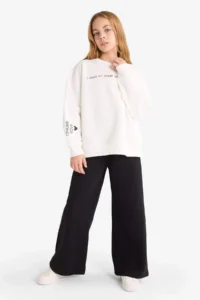 DeFacto Set of 2 Printed Sweatshirts and Sweatpants Girls - Image 2