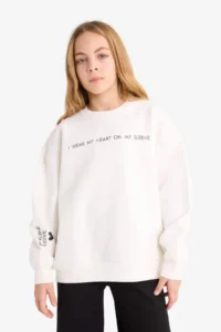 DeFacto Set of 2 Printed Sweatshirts and Sweatpants Girls - Image 3