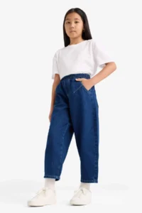 DeFacto Balloon Fit Wide Leg Jean Trousers Girls - Image 4