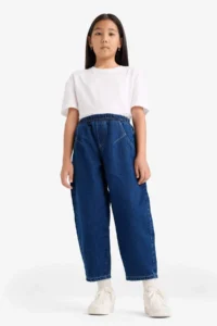 DeFacto Balloon Fit Wide Leg Jean Trousers Girls - Image 5